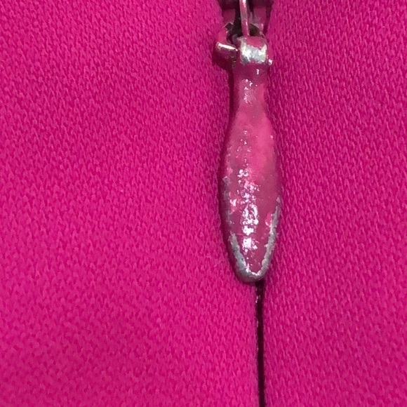 Badgley Mischka Formal Dress Gown Size 0 Magenta Crepe Caged Strappy Draped - Picture 4 of 9